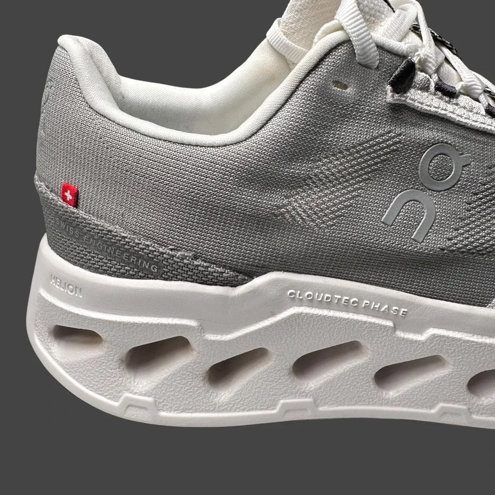 On Cloudeclipse Running Shoes Womens 9.5 Gray Alloy/White Swiss Engineering